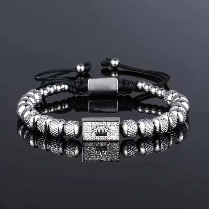 Rolex beaded bracelet silver